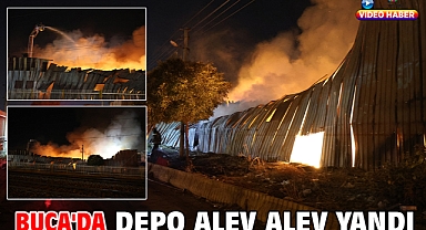 Buca'da depo alev alev yandı