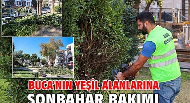 Buca’nın yeşil alanlarına sonbahar bakımı