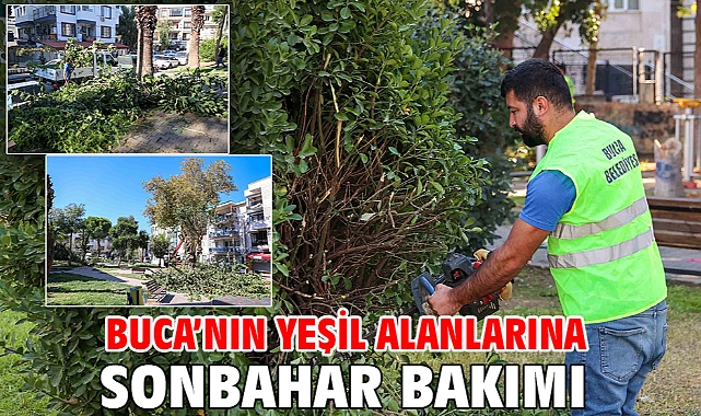 Buca’nın yeşil alanlarına sonbahar bakımı