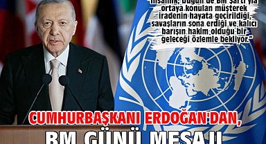 Cumhurbaşkanı Erdoğan'dan, BM Günü mesajı