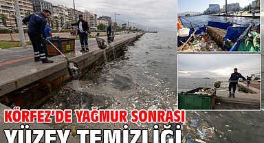 Körfez’de yağmur sonrası yüzey temizliği