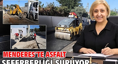 Menderes’te Asfalt Seferberliği Sürüyor