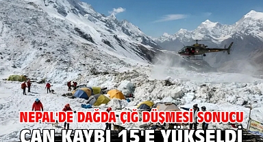 Nepal'de dağda çığ düşmesi sonucu can kaybı 15'e yükseldi