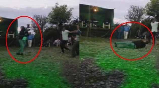 Düğünü çeken kameraman böyle vuruldu !