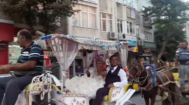 Faytonu gelin arabası yaptılar