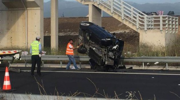 Geçen ay açılan otoyolda ilk kaza!
