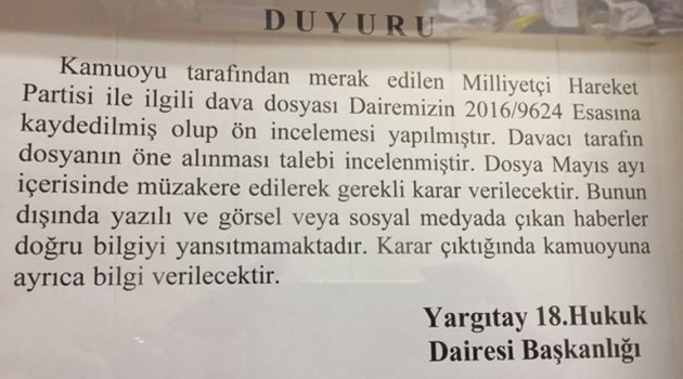 MHP’de temyiz kararı bilmecesi