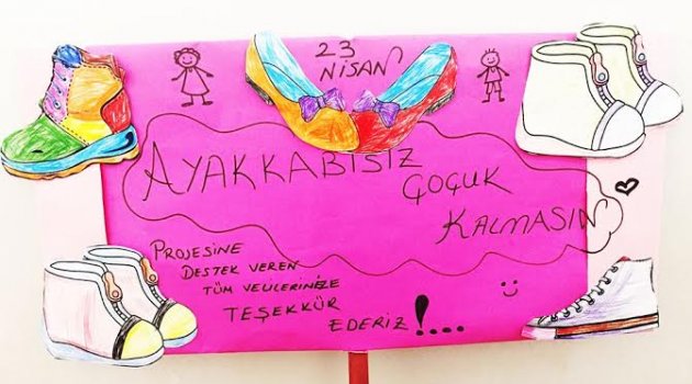 Minik öğrencilerden “Ayakkabısız Çocuk Kalmasın” kampanyası